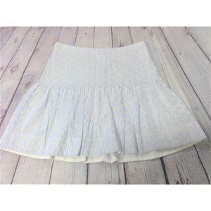 J. Crew | Circle Eyelet Skirt Blue & White Pinstripes Size 2